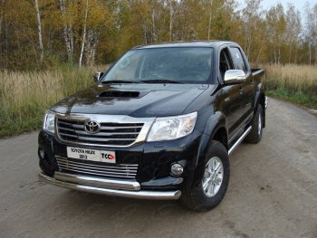Защита переднего бампера нижняя d76,1*75 мм ТСС Тюнинг Toyota Hilux  AN20,AN30 (2011-2016)  2-ой рестайлинг (нержавейка)