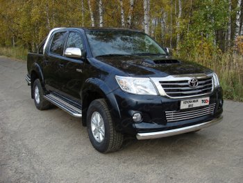 Защита переднего бампера овальная 75х42 мм ТСС тюнинг Toyota Hilux  AN20,AN30 (2011-2016)  2-ой рестайлинг (нержавейка)