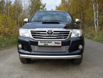Декоративная вставка переднего бампера ТСС Тюнинг Toyota Hilux  AN20,AN30 (2011-2016)  2-ой рестайлинг (d 16 мм)