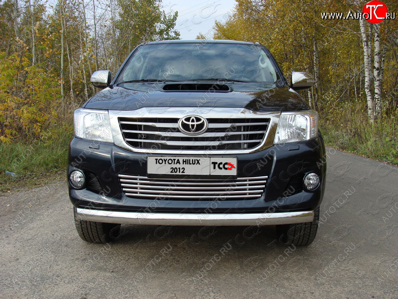11 749 р. Декоративная вставка переднего бампера ТСС Тюнинг  Toyota Hilux  AN20,AN30 (2011-2016)  2-ой рестайлинг (d 16 мм)  с доставкой в г. Майкоп