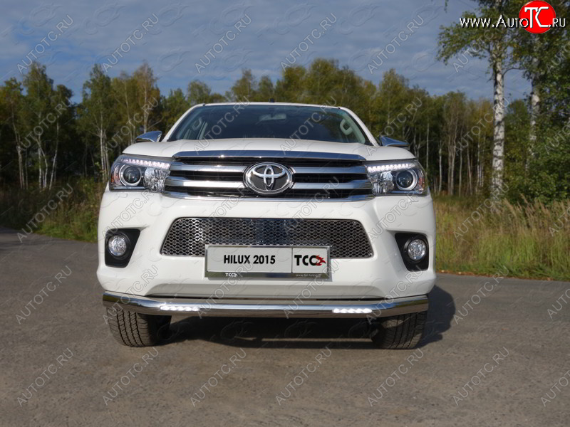 40 999 р. Защита переднего бампера нижняя с ДХО 76,1 мм ТСС Тюнинг  Toyota Hilux Revo (2015-2018) Double Cab дорестайлинг  с доставкой в г. Майкоп