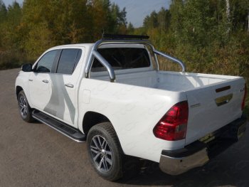 Защита кузова (нержавейка Ø76,1) ТСС Тюнинг Toyota Hilux  AN120 (2016-2025) дорестайлинг, 1-ый рестайлинг, 2-ой рестайлинг (без крышки)