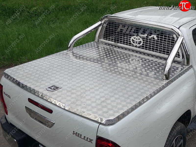 67 999 р. Защита кузова и заднего стекла (нержавейка Ø76,1) ТСС Тюнинг  Toyota Hilux  AN120 (2016-2025) дорестайлинг, 1-ый рестайлинг, 2-ой рестайлинг (для крышки, с  надписью)  с доставкой в г. Майкоп