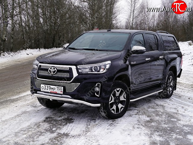 25 399 р. Защита переднего бампера волна d60,3 мм (Exclusive) ТСС Тюнинг Toyota Hilux AN120 1-ый рестайлинг (2017-2020) (нержавейка)  с доставкой в г. Майкоп