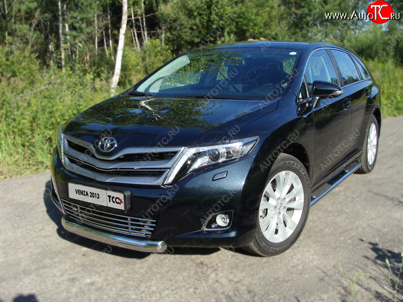 14 349 р. Защита переднего бампера овальная 75х42 мм ТСС тюнинг Toyota Venza GV10 рестайлинг (2012-2016) (нержавейка)  с доставкой в г. Майкоп
