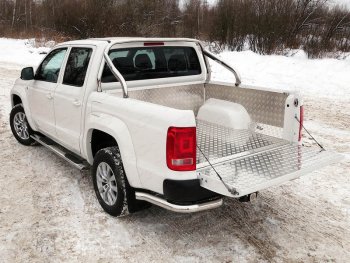 Защитный алюминиевый вкладыш в кузов автомобиля (дно, борт) ТСС Тюнинг Volkswagen Amarok (2016-2022) рестайлинг (алюминий)