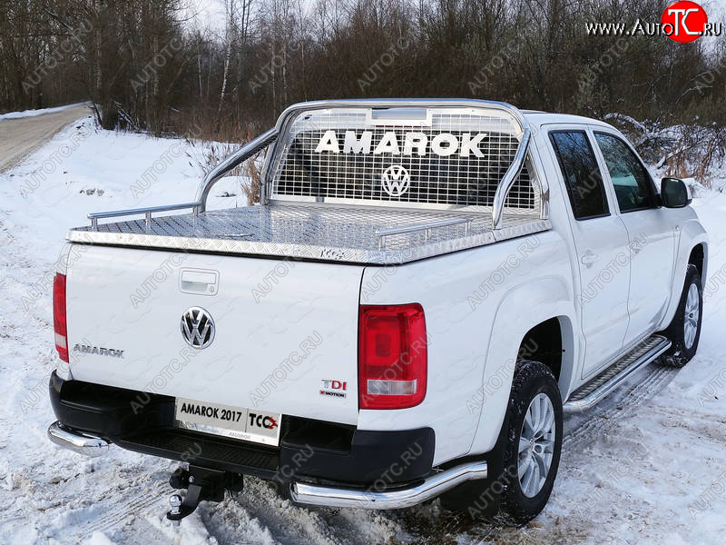 81 999 р. Защита кузова и заднего стекла (для крышки) d 75*42 мм ТСС Тюнинг  Volkswagen Amarok (2016-2022) рестайлинг (нержавейка)  с доставкой в г. Майкоп