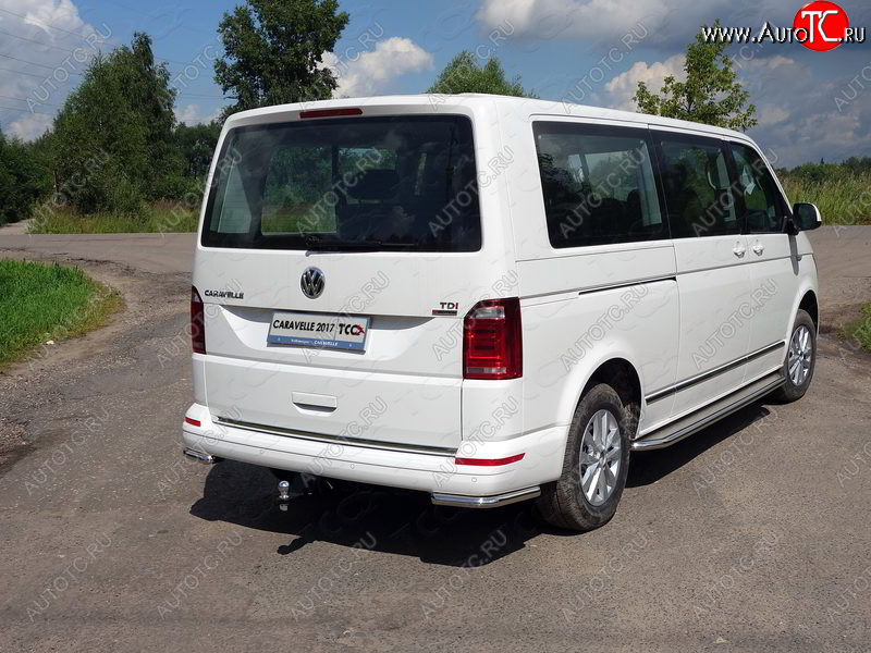 18 999 р. Защита заднего бампера (уголки, d42,4 мм) TCC  Volkswagen Caravelle  T6.1 (2019-2025) рестайлинг  с доставкой в г. Майкоп