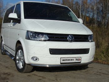 Защита переднего бампера нижняя d42,4 мм ТСС Тюнинг Volkswagen Multivan  T5 (2009-2015) рестайлинг (нержавейка)
