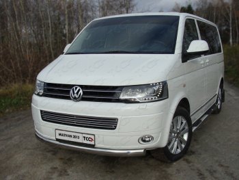 Защита переднего бампера нижняя овальная 75х42 мм ТСС Тюнинг Volkswagen Multivan  T5 (2009-2015) рестайлинг (нержавейка)
