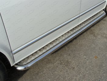 Пороги с площадкой 60,3 мм ТСС Тюнинг Volkswagen Multivan T5 рестайлинг (2009-2015) (серые)