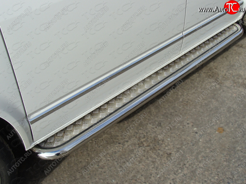 41 749 р. Пороги с площадкой 60,3 мм ТСС Тюнинг Volkswagen Multivan T5 рестайлинг (2009-2015) (серые)  с доставкой в г. Майкоп