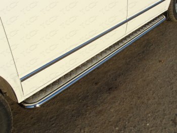 Пороги с площадкой 42,4 мм ТСС Тюнинг Volkswagen Multivan T5 рестайлинг (2009-2015) (серые)