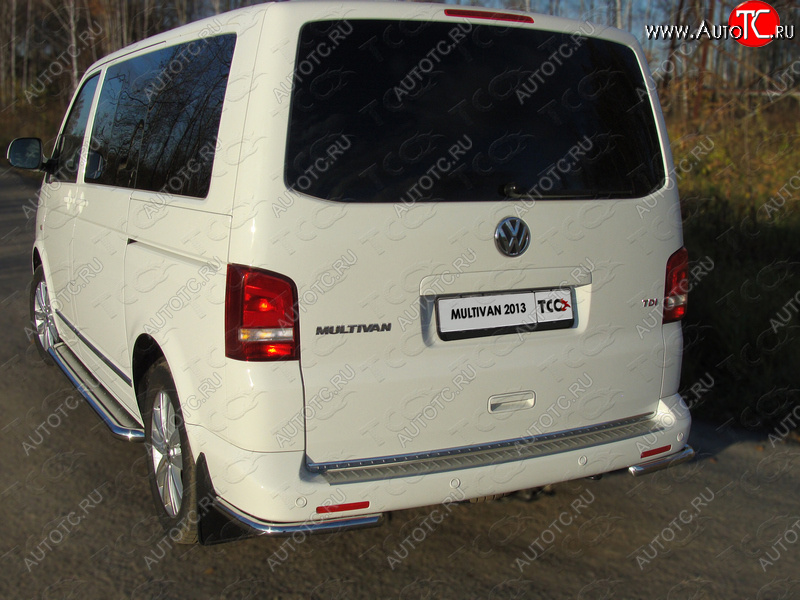 17 649 р. Защита заднего бампера (уголки, d42,4 мм) TCC  Volkswagen Multivan  T5 (2009-2015) рестайлинг  с доставкой в г. Майкоп