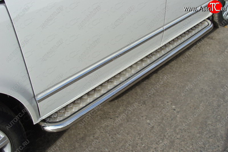 41 749 р. Пороги с площадкой 60,3 мм ТСС Тюнинг  Volkswagen Multivan  T6 (2016-2019) дорестайлинг (серые)  с доставкой в г. Майкоп