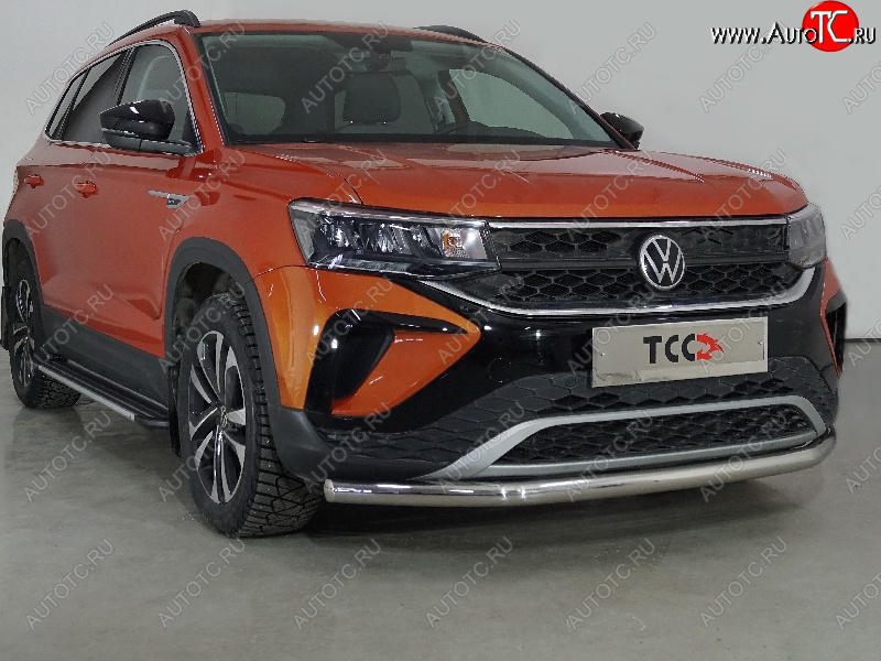 19 399 р. Защита переднего бампера нижняя d60,3 мм ТСС Тюнинг  Volkswagen Taos (2020-2022) (нержавейка)  с доставкой в г. Майкоп