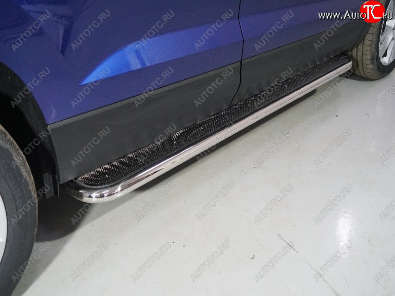 40 999 р. Пороги с площадкой 42,4 мм ТСС Тюнинг  Volkswagen Taos (2020-2022) (нержавейка)  с доставкой в г. Майкоп