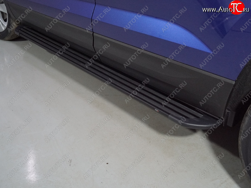 21 999 р. Пороги алюминиевые Slim Line ТСС Тюнинг  Volkswagen Taos (2020-2022) (Black)  с доставкой в г. Майкоп