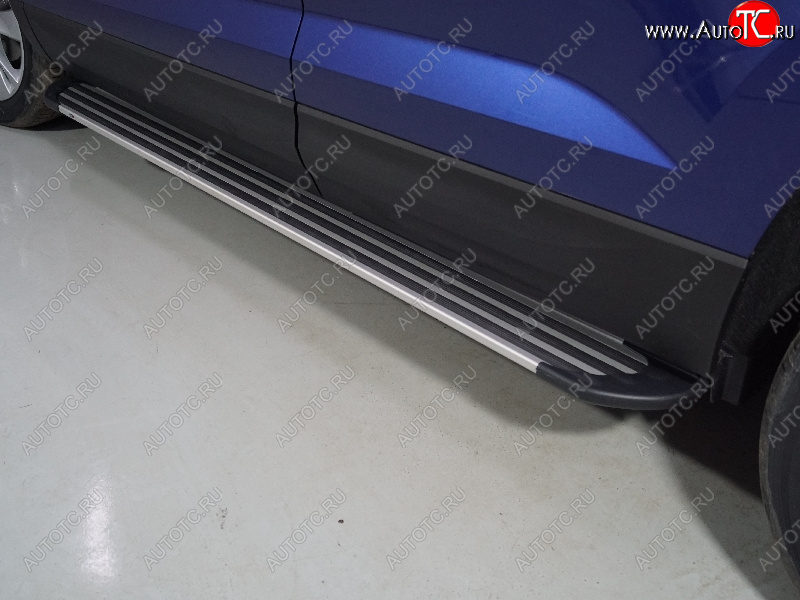 20 599 р. Пороги алюминиевые Slim Line ТСС Тюнинг  Volkswagen Taos (2020-2022) (Silver)  с доставкой в г. Майкоп
