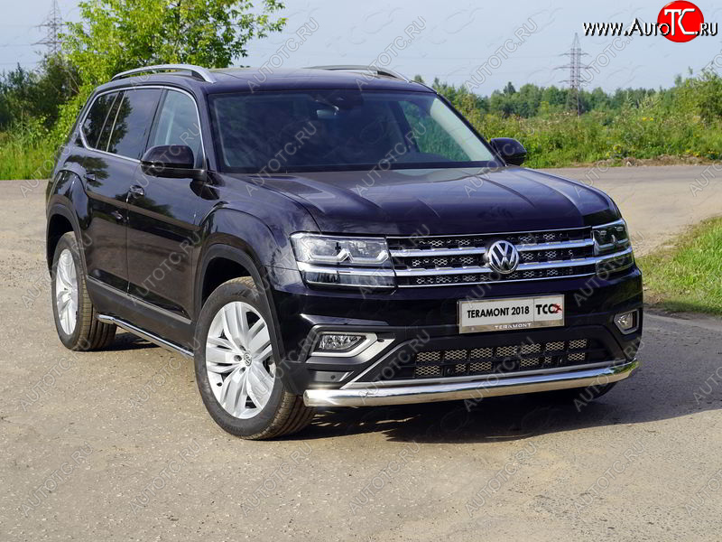26 999 р. Защита переднего бампера нижняя овальная 75х42 мм ТСС Тюнинг  Volkswagen Teramont  CA1 (2016-2020) дорестайлинг (кроме комплектации турбо)  с доставкой в г. Майкоп