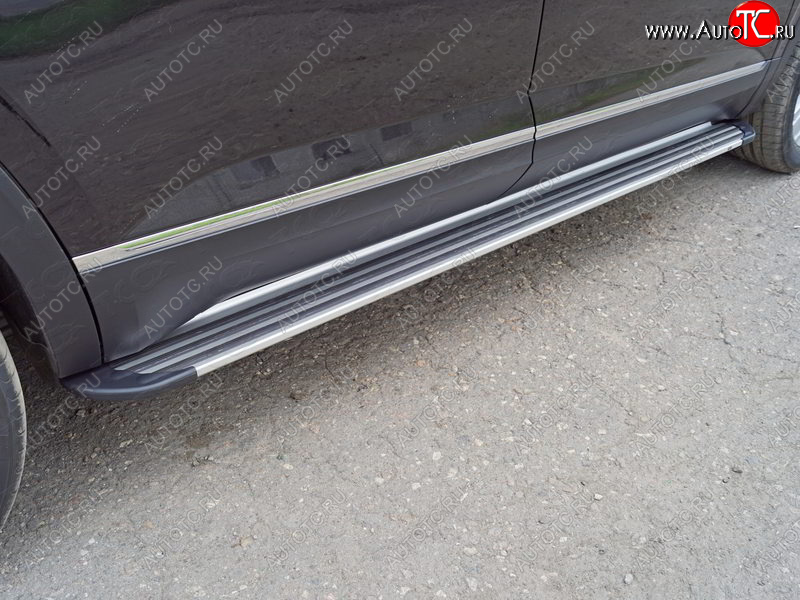 28 999 р. Пороги алюминиевые Slim Line ТСС Тюнинг  Volkswagen Teramont  CA1 (2016-2020) дорестайлинг (Silver)  с доставкой в г. Майкоп