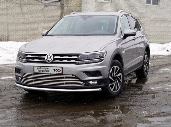 Защита переднего бампера нижняя d60,3 мм ТСС Тюнинг Volkswagen Tiguan  Mk2 (2016-2020) дорестайлинг (нержавейка)