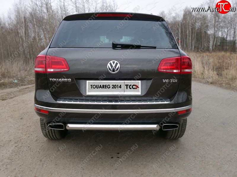 14 699 р. Защита задняя (нержавейка 60,3 мм) ТСС Тюнинг  Volkswagen Touareg  NF (2014-2018) рестайлинг  с доставкой в г. Майкоп