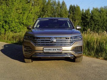 Защита переднего бампера нижняя d60,3 мм ТСС Тюнинг Volkswagen Touareg  CR (2018-2025) (нержавейка)