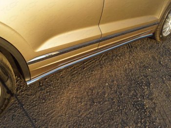 Защита порогов труба d60,3 мм ТСС Тюнинг Volkswagen Touareg  CR (2018-2025) (серые)