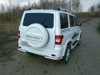 Защита задняя (уголки, нержавейка 76,1 мм) ТСС Тюнинг Уаз Патриот 23632 1 рестайлинг пикап (2014-2016)