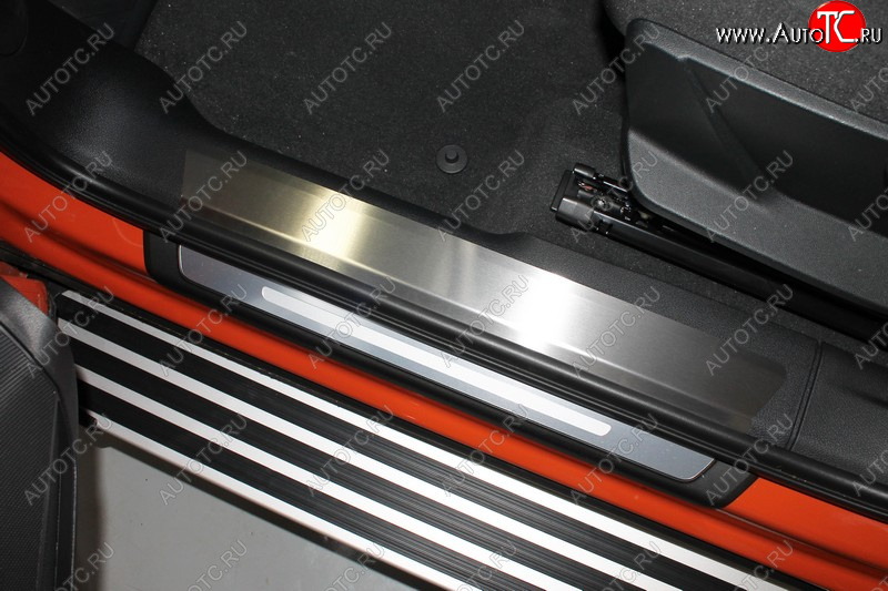 4 599 р. Накладки на пластиковые пороги (4 шт.) ТСС Тюнинг  Audi Q3  F3 (2018-2022) (лист шлифованный без надписи)  с доставкой в г. Майкоп
