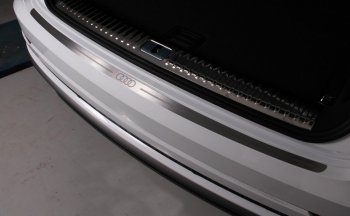 Накладка на задний бампер ТСС Тюнинг Audi Q8  4MN (2018-2022) (лист шлифованный, логотип audi)
