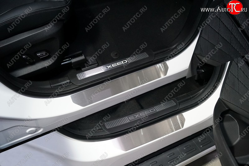 3 899 р. Накладки на пороги, ТСС Тюнинг  EXEED TXL (2020-2021)  дорестайлинг (Лист шлифованный)  с доставкой в г. Майкоп