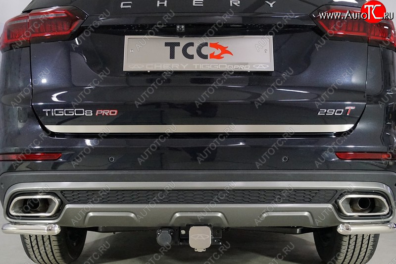 1 849 р. Накладка на заднюю дверь, ТСС Тюнинг  Chery Tiggo 8 PRO (2021-2025) (Лист шлифованный)  с доставкой в г. Майкоп