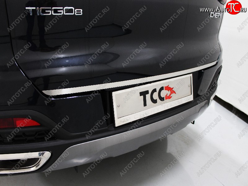 1 849 р. Накладка на заднюю дверь, ТСС Тюнинг  Chery Tiggo 8  (T18) (2019-2025) рестайлинг (лист шлифованный)  с доставкой в г. Майкоп