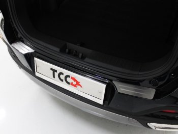 Накладки на задний бампер, ТСС Тюнинг Chery Tiggo 8  (T18) (2019-2025) рестайлинг (лист шлифованный с полосой)