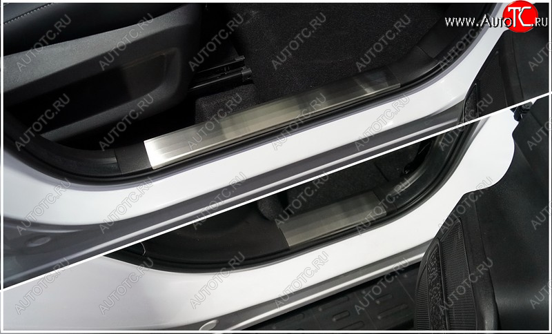 3 479 р. Накладки на пластиковые пороги, ТСС Тюнинг  Chery Tiggo 7 PRO (2019-2025) (лист шлифованный)  с доставкой в г. Майкоп