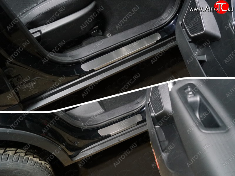3 999 р. Накладки на пороги, ТСС Тюнинг  Geely Atlas  NL3 (2016-2022) (лист шлифованный)  с доставкой в г. Майкоп