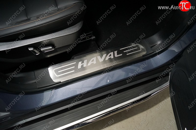 4 299 р. Накладки на пластиковые пороги, ТСС Тюнинг  Haval Dargo (2022-2025) (лист шлифованный надпись Haval)  с доставкой в г. Майкоп