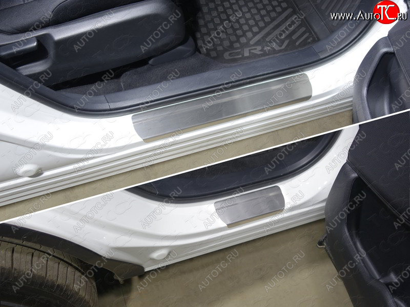 2 999 р. Накладки на пороги, ТСС Тюнинг  Honda CR-V  RW,RT (2016-2020) дорестайлинг (лист шлифованный)  с доставкой в г. Майкоп