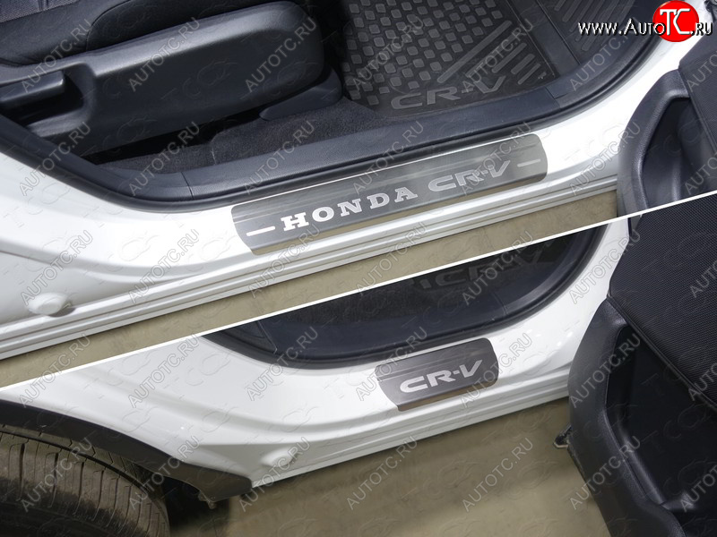4 999 р. Накладки на пороги, ТСС Тюнинг  Honda CR-V  RW,RT (2016-2020) дорестайлинг (лист шлифованный надпись Honda CR-V)  с доставкой в г. Майкоп