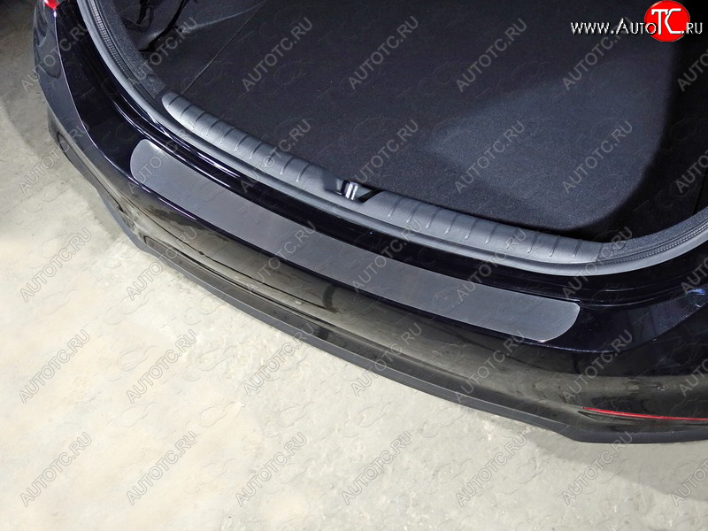 1 799 р. Накладки на задний бампер, ТСС Тюнинг  Hyundai Solaris  HCR (2017-2020) седан дорестайлинг (лист шлифованный)  с доставкой в г. Майкоп
