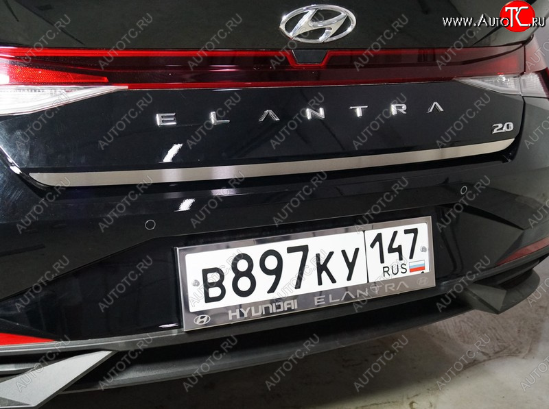 1 999 р. Накладка на заднюю дверь, ТСС Тюнинг  Hyundai Elantra  CN7 (2020-2023) (Лист шлифованный)  с доставкой в г. Майкоп