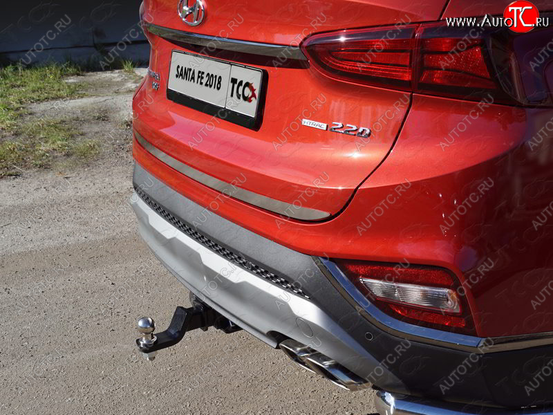 2 999 р. Накладка на заднюю дверь, ТСС Тюнинг  Hyundai Santa Fe  TM (2018-2021) дорестайлинг (Лист шлифованный)  с доставкой в г. Майкоп