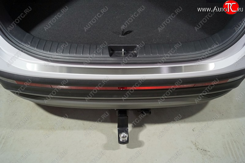 2 349 р. Накладка на задний бампер, ТСС Тюнинг  Hyundai Santa Fe  TM (2020-2022) рестайлинг (Лист шлифованный)  с доставкой в г. Майкоп