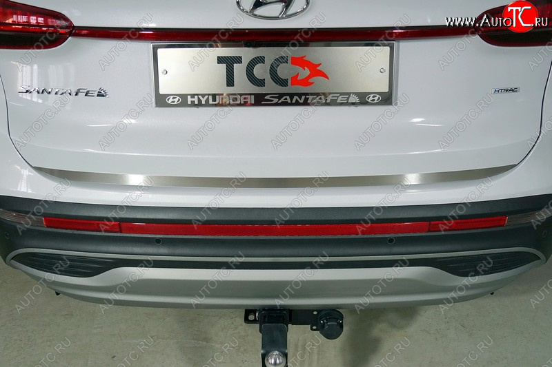3 299 р. Накладка на заднюю дверь, ТСС Тюнинг  Hyundai Santa Fe  TM (2020-2022) рестайлинг (Лист шлифованный)  с доставкой в г. Майкоп