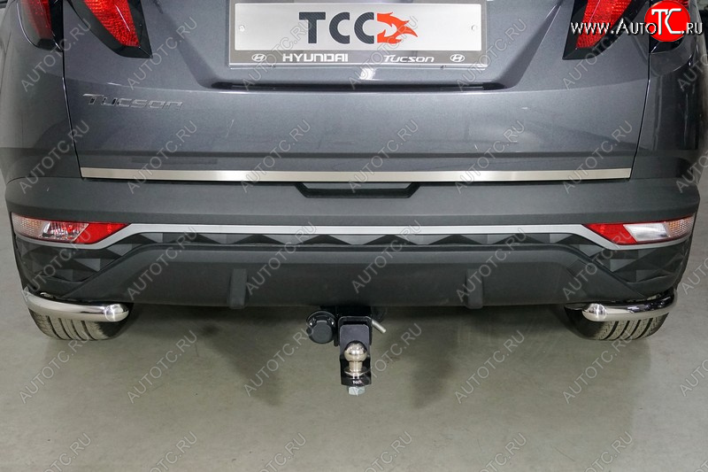2 349 р. Накладка на заднюю дверь, ТСС Тюнинг  Hyundai Tucson  NX4 (2020-2022) (Лист шлифованный)  с доставкой в г. Майкоп