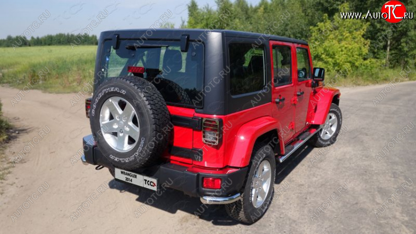 4 999 р. Накладки на задний бампер, ТСС Тюнинг  Jeep Wrangler  JK (2006-2010) 3 дв. дорестайлинг (декоративные)  с доставкой в г. Майкоп