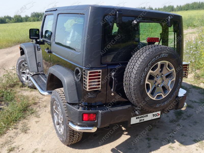 4 999 р. Накладки на задний бампер (шлифованные) (комплект 2 шт.)  jeepwran3d(3.6)14-25  с доставкой в г. Майкоп