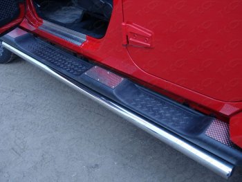 Накладки на пластиковые пороги (3 дв) ТСС Тюнинг Jeep Wrangler  JK (2006-2010) 3 дв. дорестайлинг (декоративные)